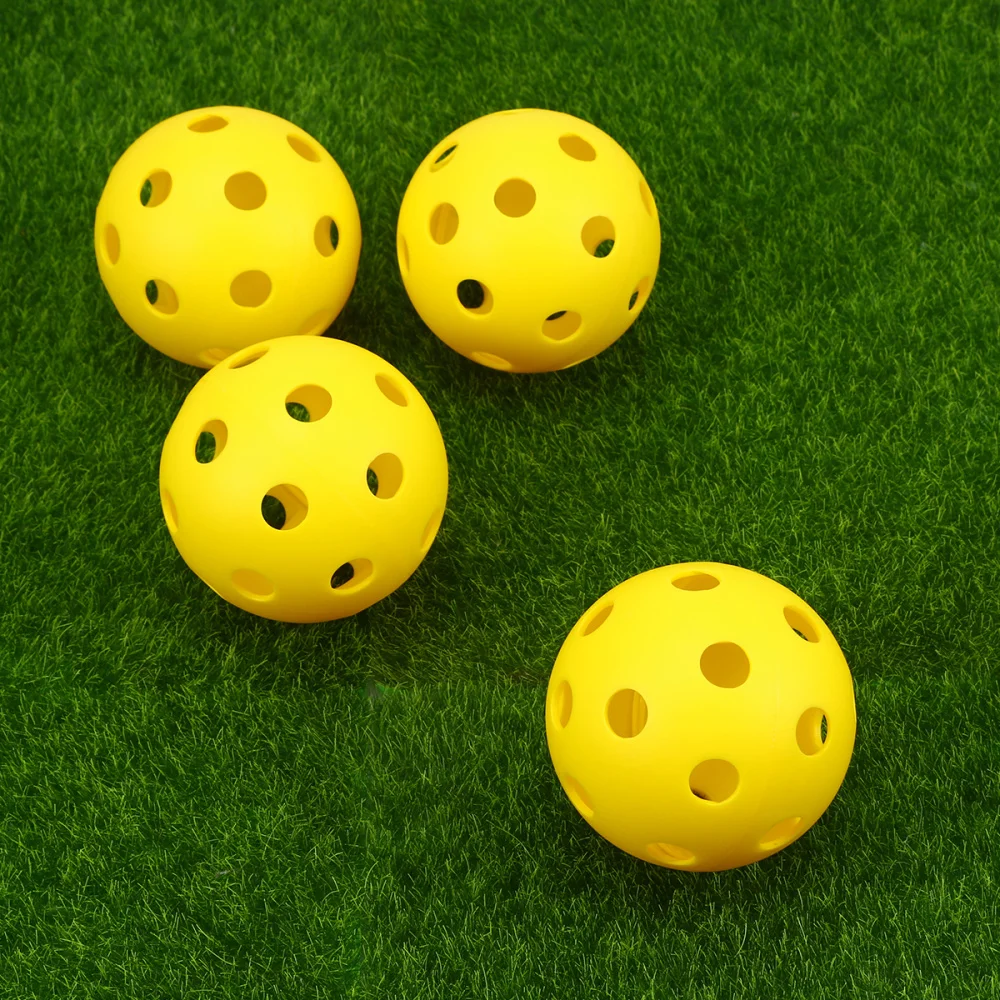 

14pcs Balls Yellow Pickleball with Holes for Indoor and Outdoor Courts