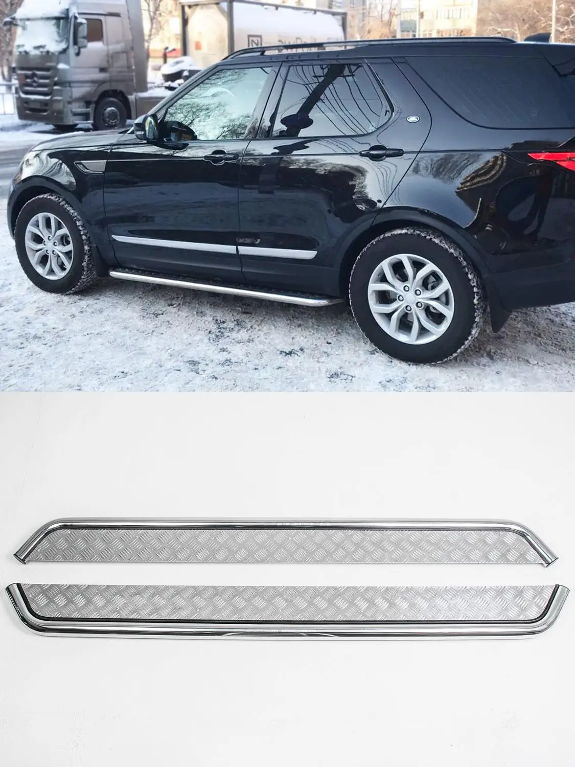 Running boards stainless steel for Land Rover Discovery 5 2016+|Буксиры и подвесные подножки| |