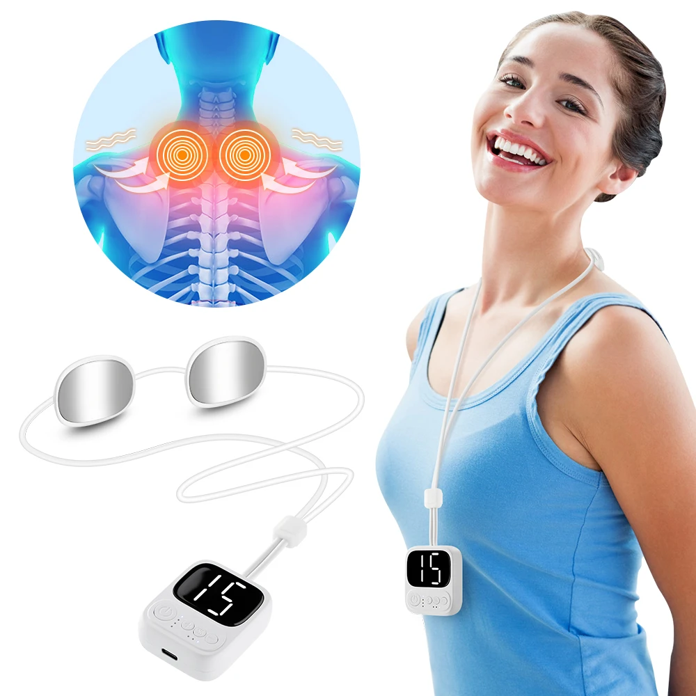 

Pendant Neck Massager 4 Pulse Models 15 Levels Relax Cervical Spine EMS Heating Therapy Shoulder Muscle Pain Relief USB Charging