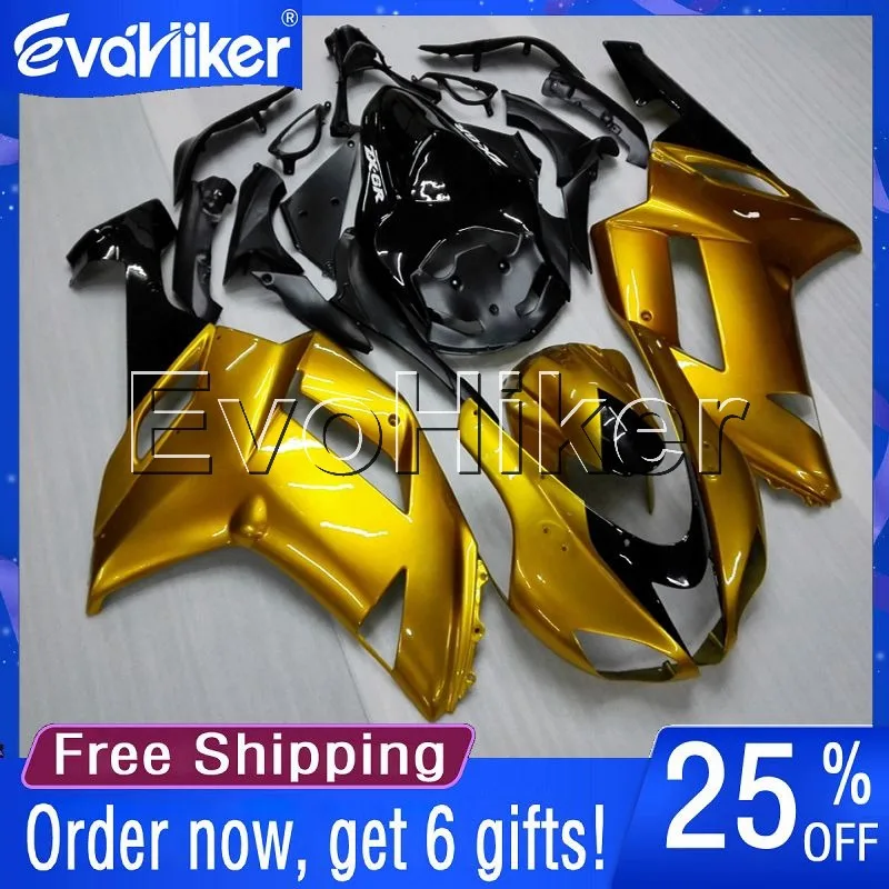 

Custom motorcycle cowl for ZX-6R 2007-2008 07 08 ABS fairing gold+gifts