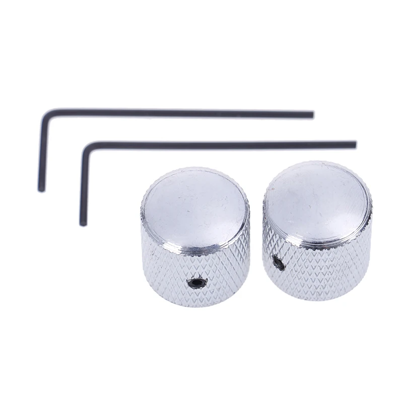 

2019 Metal Dome Tone Tunning Knob With Hexagon Screws Lock Volume Control Buttons For Electric Guitar Bass Cap