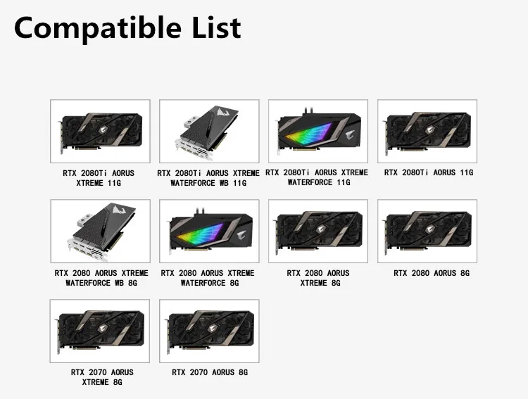 Курган полный охват воды блок для Gigabyte AORUS RTX2080T/2080/2070 XTREME VGA радиатор водяное