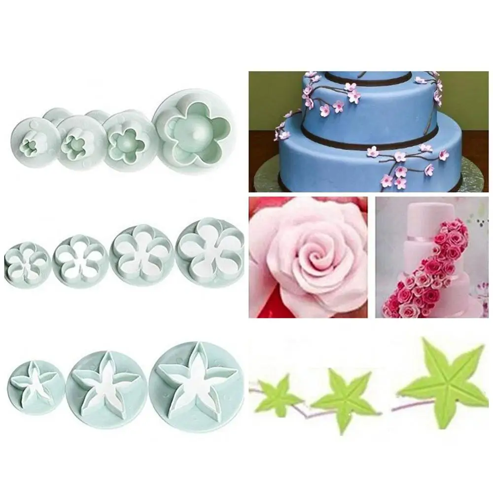 86 шт./упак. цветок Fondant (сахарная) Обледенение Плунжерные Торт Формочки для