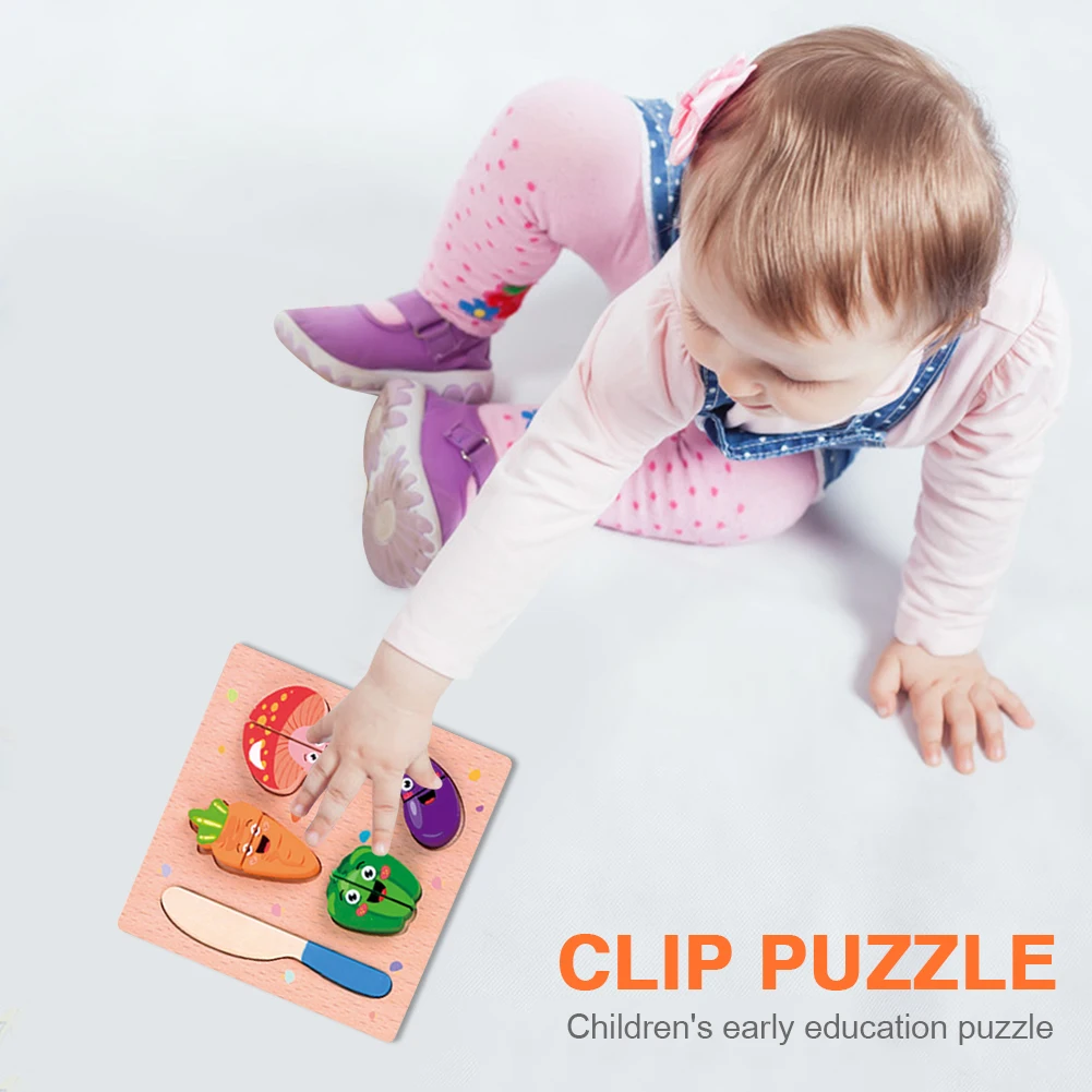 

Kids Pretend Play Game Wooden Cutting Toys Building Blocks Set Assemble Puzzle Wooden Stickers Early Learning Toys
