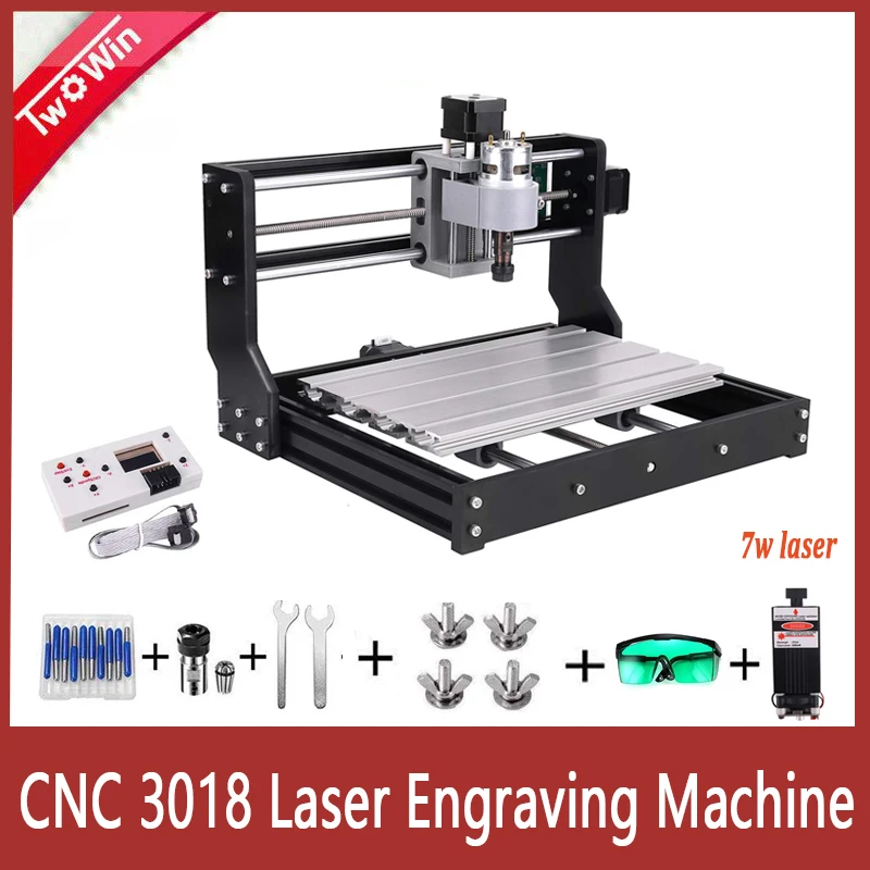 7w laser CNC 3018 pro лазерный гравер древесины маршрутизатор машина GRBL ER11DIY ЧПУ гравировальный станок для древесины маршрутизатор PCB лазерный гравер машина - Цвет: 7w laser