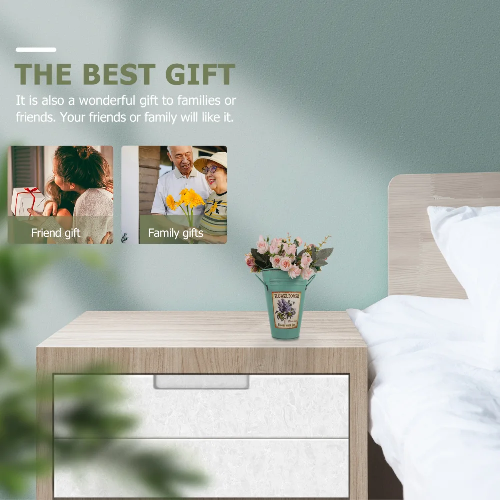 

1Pc Iron Flower Decorative Flower Bucket Flower Arrangement Container