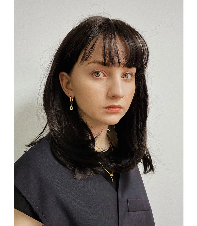 

HANGZHI 2020 New Simple Metal U shape B Letter Pendant Drop Earrings Dual Purpose Removable Paris For Women Girls Men Jewelry