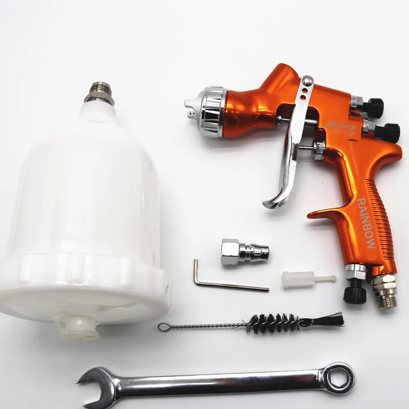 

HD-2 HVLP Spray paint Gun Gravity feed 1.3mm Topcoat Touch-Up Paint Cup for all Auto Paint with 600ml tank