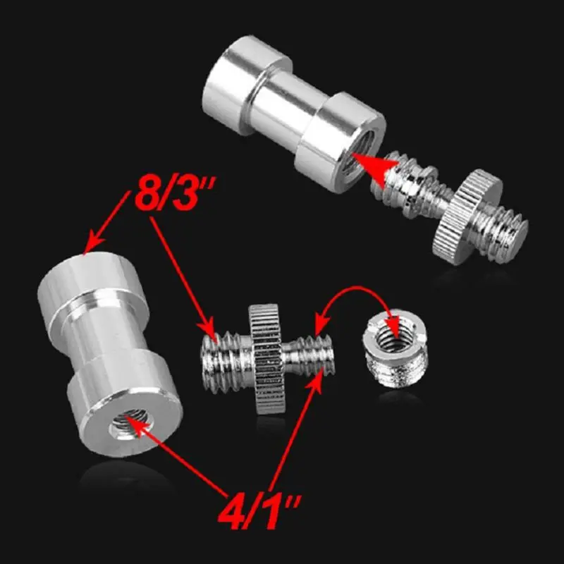 

10PCS Aluminum 1/4" to 3/8" Female to Female Convertor Threaded Screw Adapter for Tripod Light Stand Ball Head Camera Accessorie
