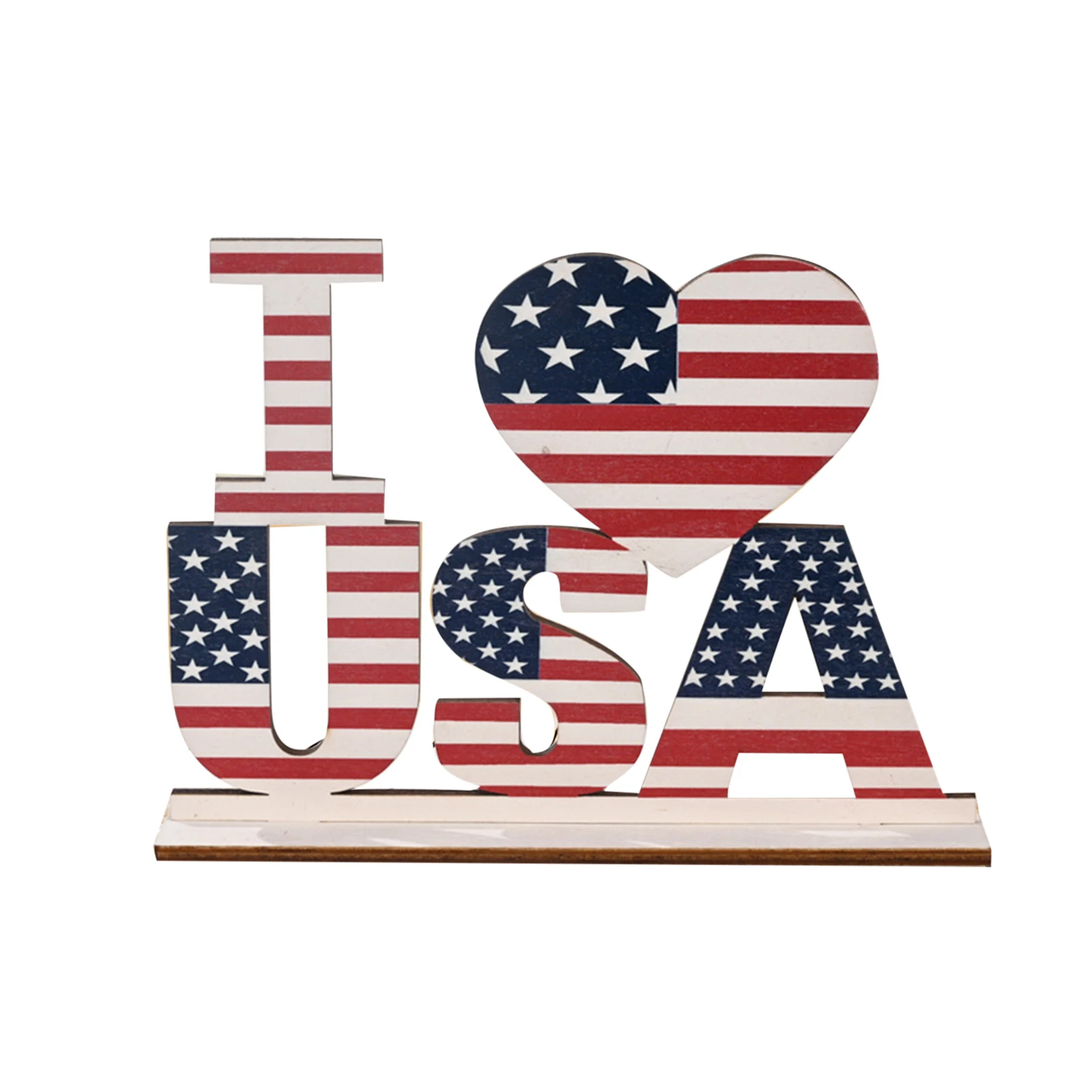 

New American Independence Day Decoration Desktop Creative Wooden Letter Printed Desktop Ornaments Home Decoration Accessories