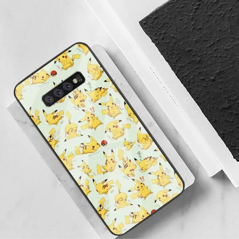 

0 Pikachu Phone Case Tempered Glass For Samsung S6 7 8 9 10 20 Plus Ultra Note8 9 10 10pro