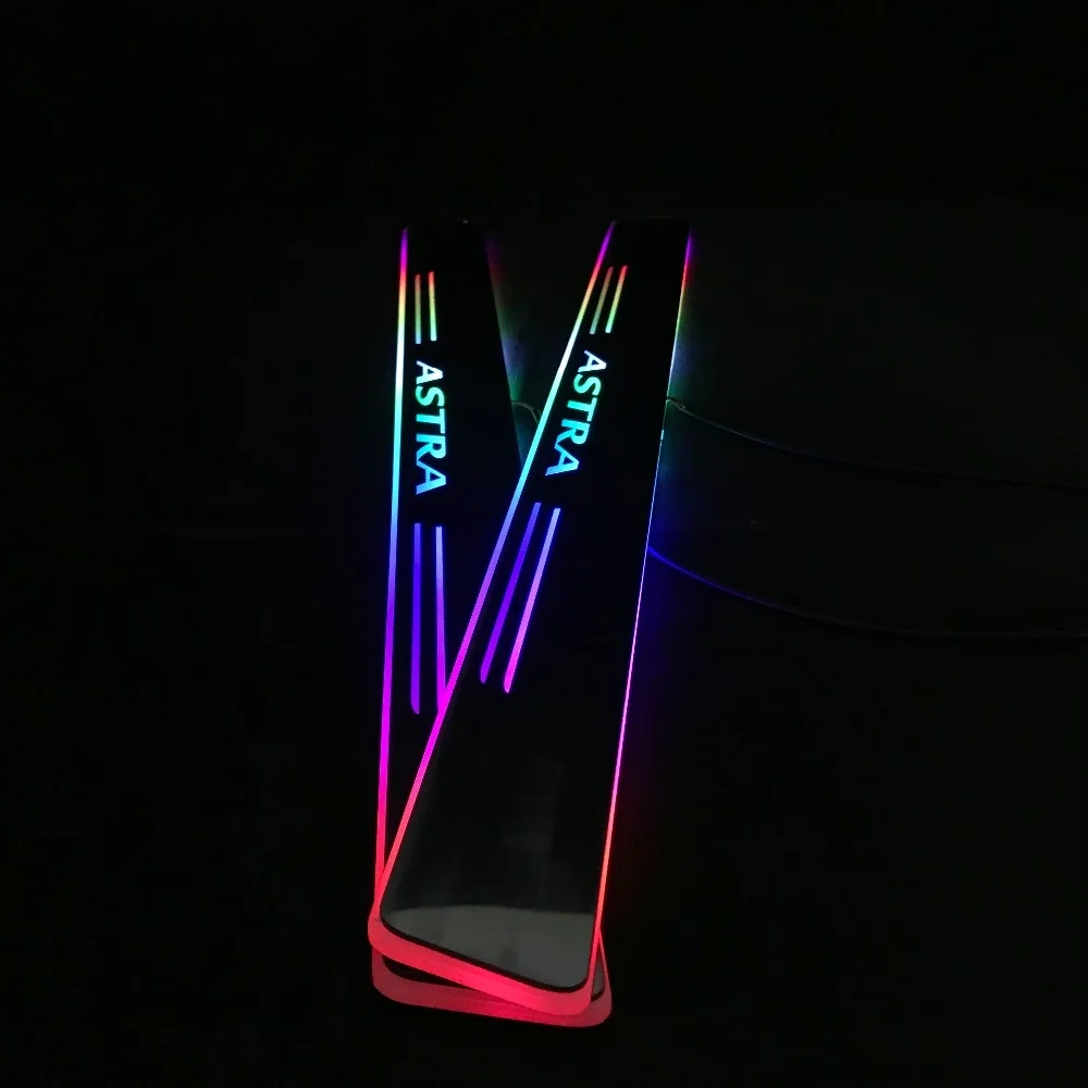 

Express delivery led door sill plate strip welcome light threshold guard protectors for Opel astra K 2017