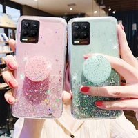 realme 8 pro case bling glitter soft cover for oppo realme8 gt 7 6 5 pro 7i c11 c15 c12 3 x50 x7 narzo 20 pro v13 case bag stand