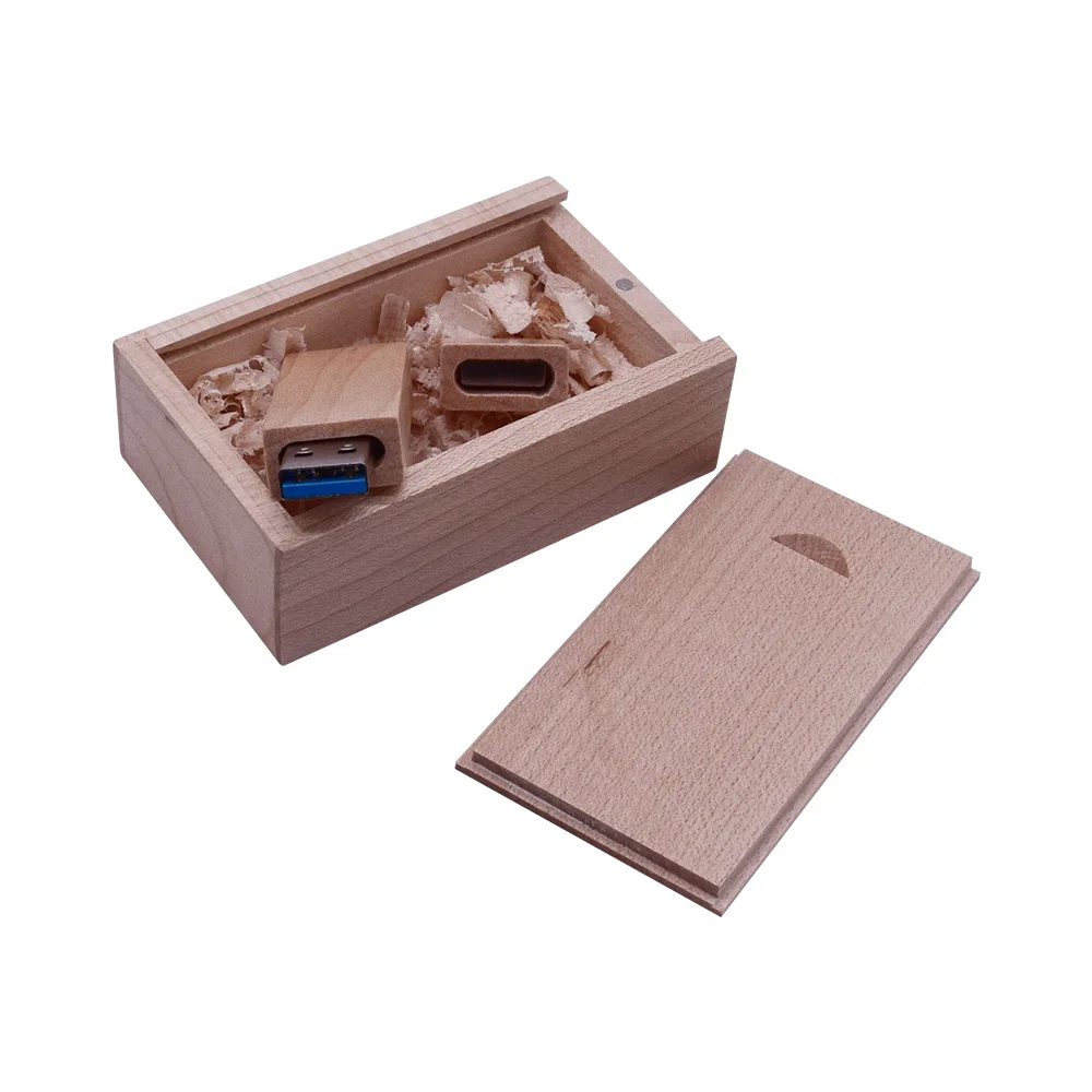 Maple with box 3.0 Высокоскоростная деревянная USB флешка флеш-накопитель 64 ГБ 32 ГБ 16 ГБ USB 3,0 с коробкой ручка-накопитель Пользовательский логотип Cle USB(более 10 шт. бесплатный логотип - Цвет: Maple with box 3.0
