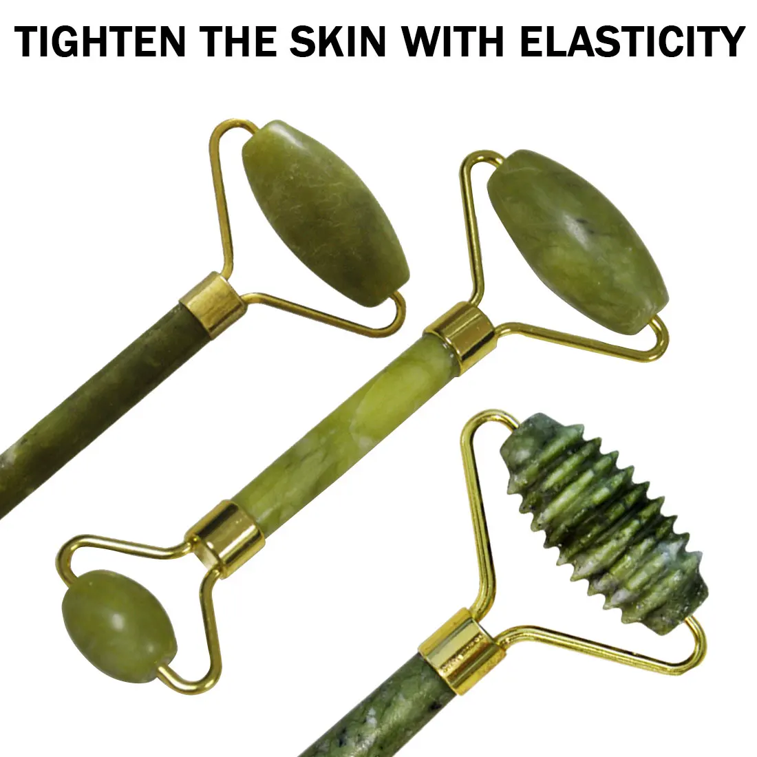 

2pcs Facial Massager Roller Natural Jade Stone Guasha Board Scraper Set Face Lift Skin Relaxation Slimming Jade Stone Massager