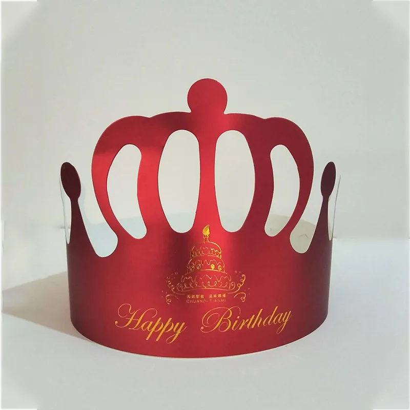

1PCS/ Cute Child Baby Birthday Party Hats Crown Cap Birthday Party Decoration Red and Gold Birthday Hat Suitable for Everyone