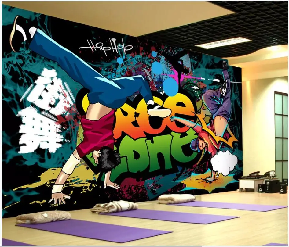 Настенные 3d фотообои WDBH на заказ персональные обои с рисунком граффити дыма