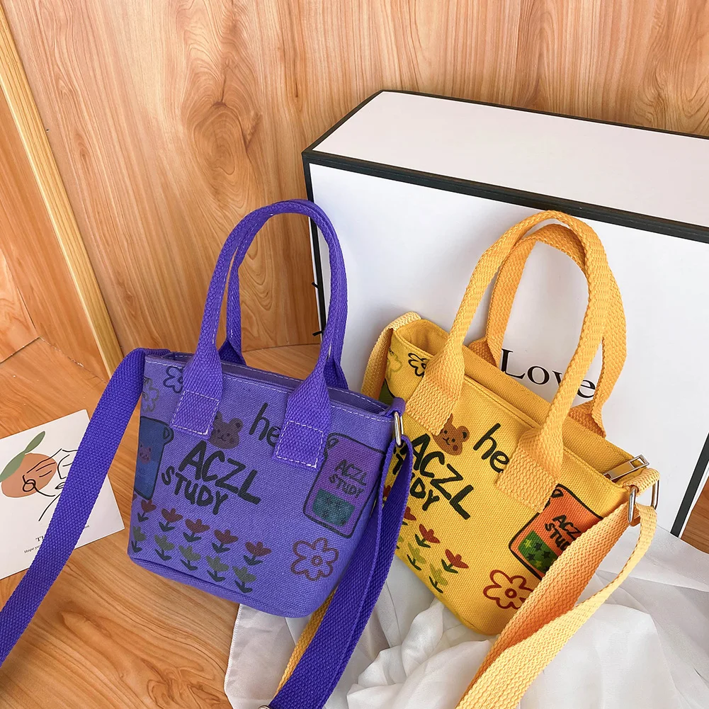 Симпатичные женские сумки на плечо с мультяшным граффити холщовая маленькая