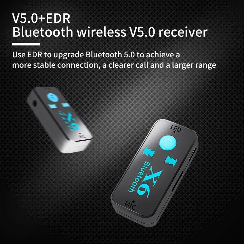 Hippcron Bluetooth приемник V5.0 адаптер Поддержка TF карта Handfree вызова музыкальный плеер