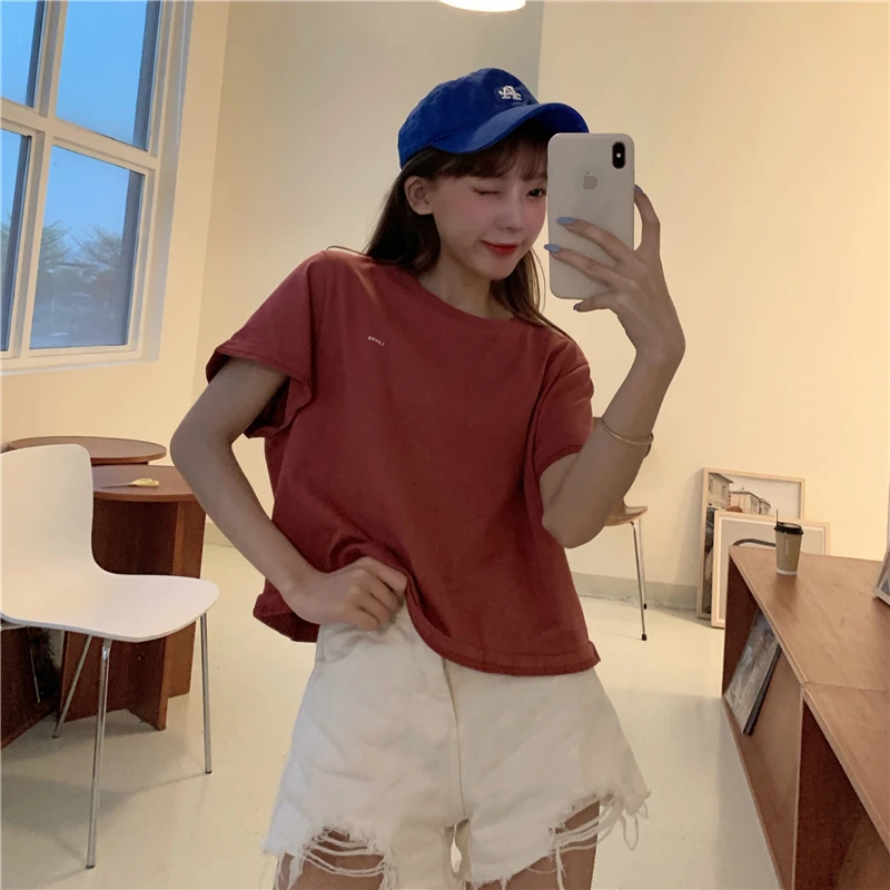 

P076 2020 new candy color loose T-shirt