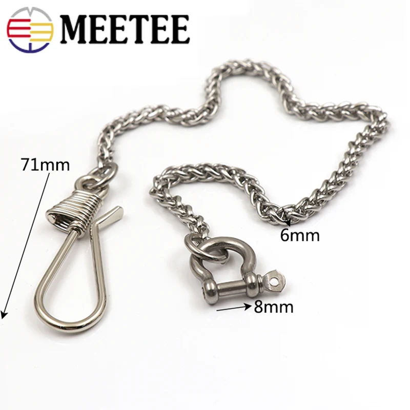 Meetee 1 шт. 30/40/45/55 см штаны из нержавеющей стали Пряжка для ключей мужские брюки