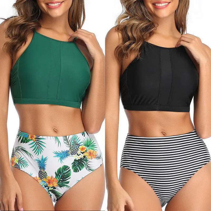 Комплект бикини Sfit женский из двух предметов пикантный купальник с лямкой на шее