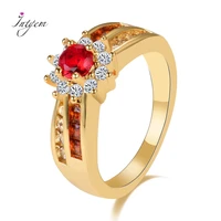 new fashion red gemstone rings womens rose gold color 925 silver jewelry ring wedding anniversary engagement gifts wholesale