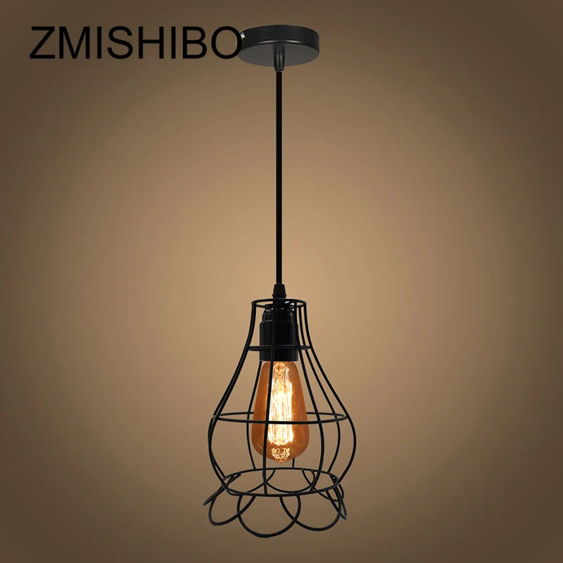 ZMISHIBO нерегулярные железные клетки дизайн подвесные светильники Регулируемая длина подвесной светильник E27 Droplights домашний подвесной светильник - Цвет корпуса: Type B