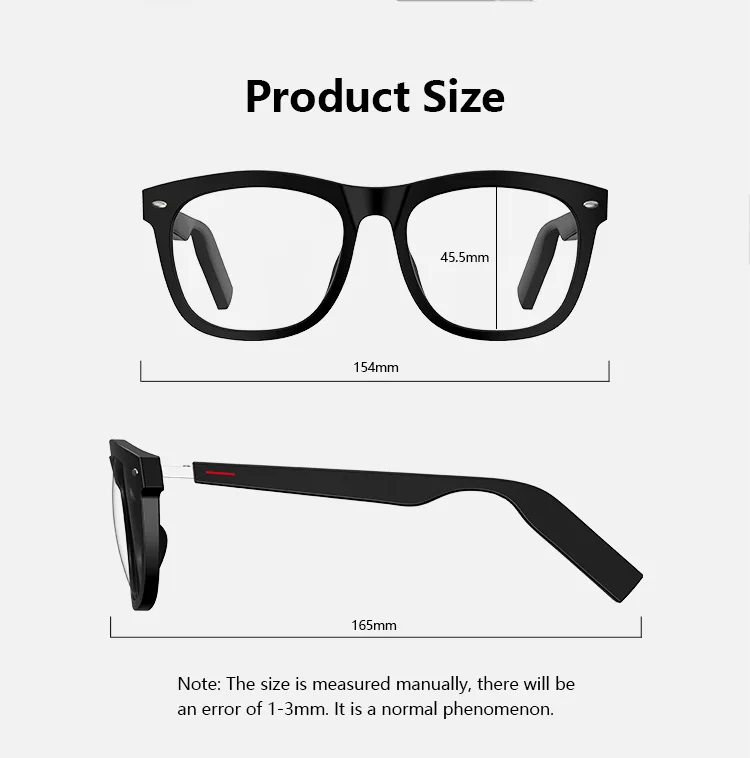 

New Bluetooth Smart Glasses Call Music Game Navigation Waterproof UV Sunglasses