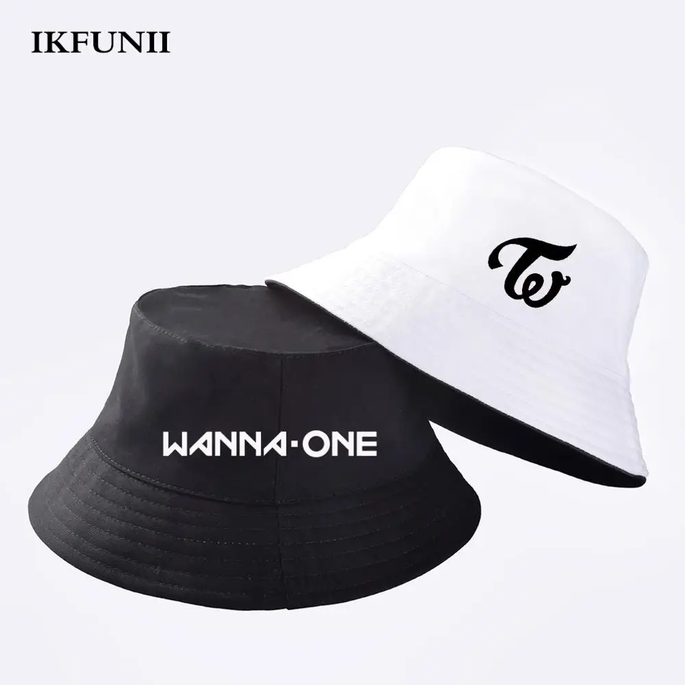 IKFUNII kpop Twice Wanna One Кава Панама Шляпы простой солнцезащитный головной убор основной
