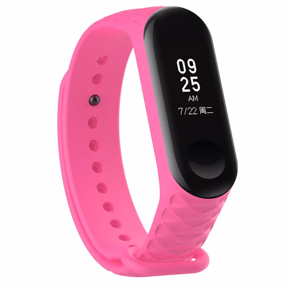 Силиконовый ремешок в полоску для XiaoMi Mi Band 3 4 5 спортивный браслет клетку с