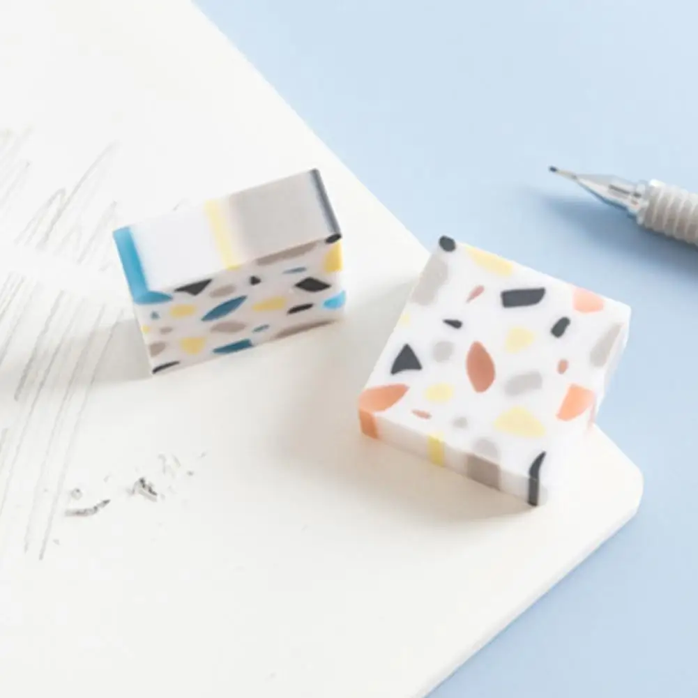 1Pc Cute Creative Cube Erasers Pencil Eraser Writing Art Drawing Student Stationery For Kids School Office Supplies Random Color |
