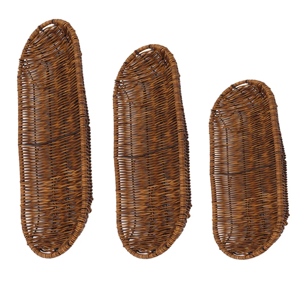 

3Pcs Hollow Bread Storage Basket Tea Table Fruit Basket Home Desk Organizer