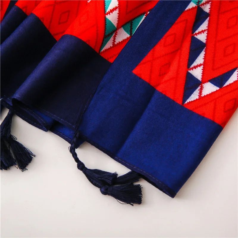 

Beach scarf luxury brand viscose big scarf hijab Geometric print shawl womens scarfs fashionable spring Wrap gift wholesales