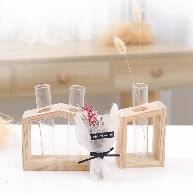 Простая Скандинавская стеклянная ваза для цветов трубка бутылка контейнер