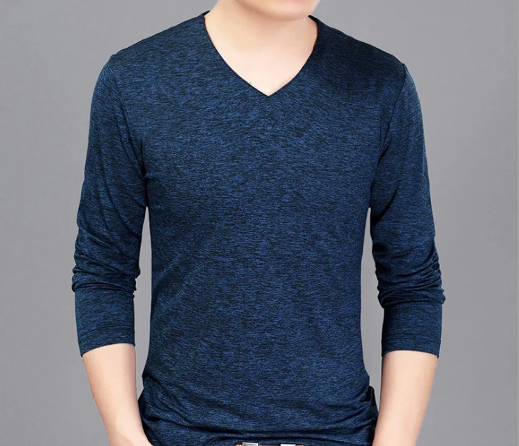 

Men's fashion casual long sleeve T-shirt W8007