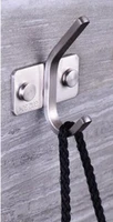 5 pcs silver wall mounted hooks stainless steel bathroom kitchen wall door coats clothes towel hooks hanger