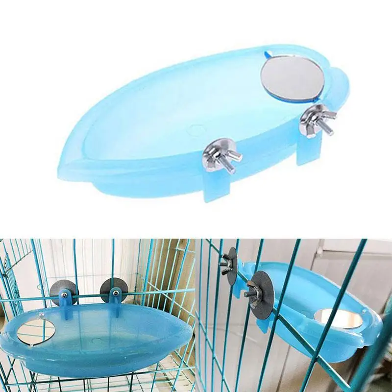 Попугай ванна для птицы птица зеркало пластик зеленый лестница спальня клетка