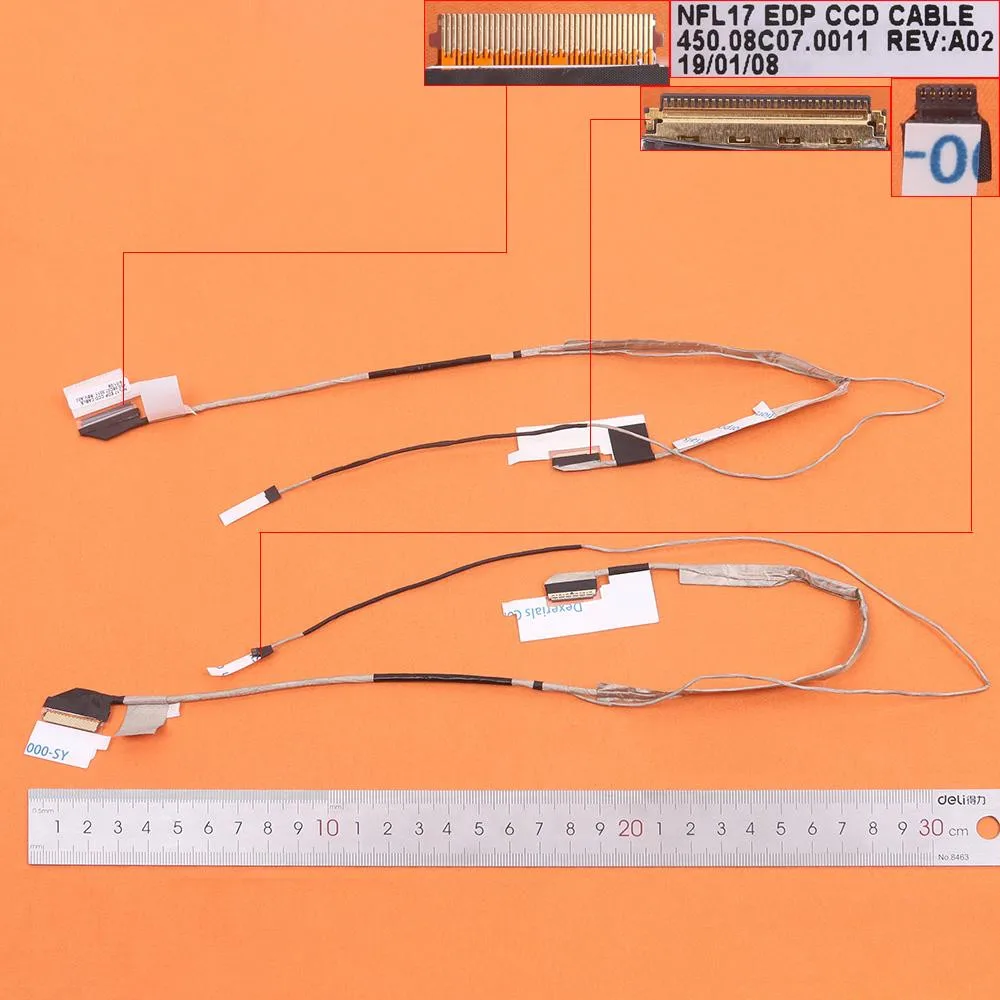 Новый кабель для ноутбука HP 17-X 17-X051nr 17-x005no 17-x114 17-x115dx 17-y ,30pin,ORG PN:450.08C07.0011, Ремонтный светодиодный кабель для ноутбука