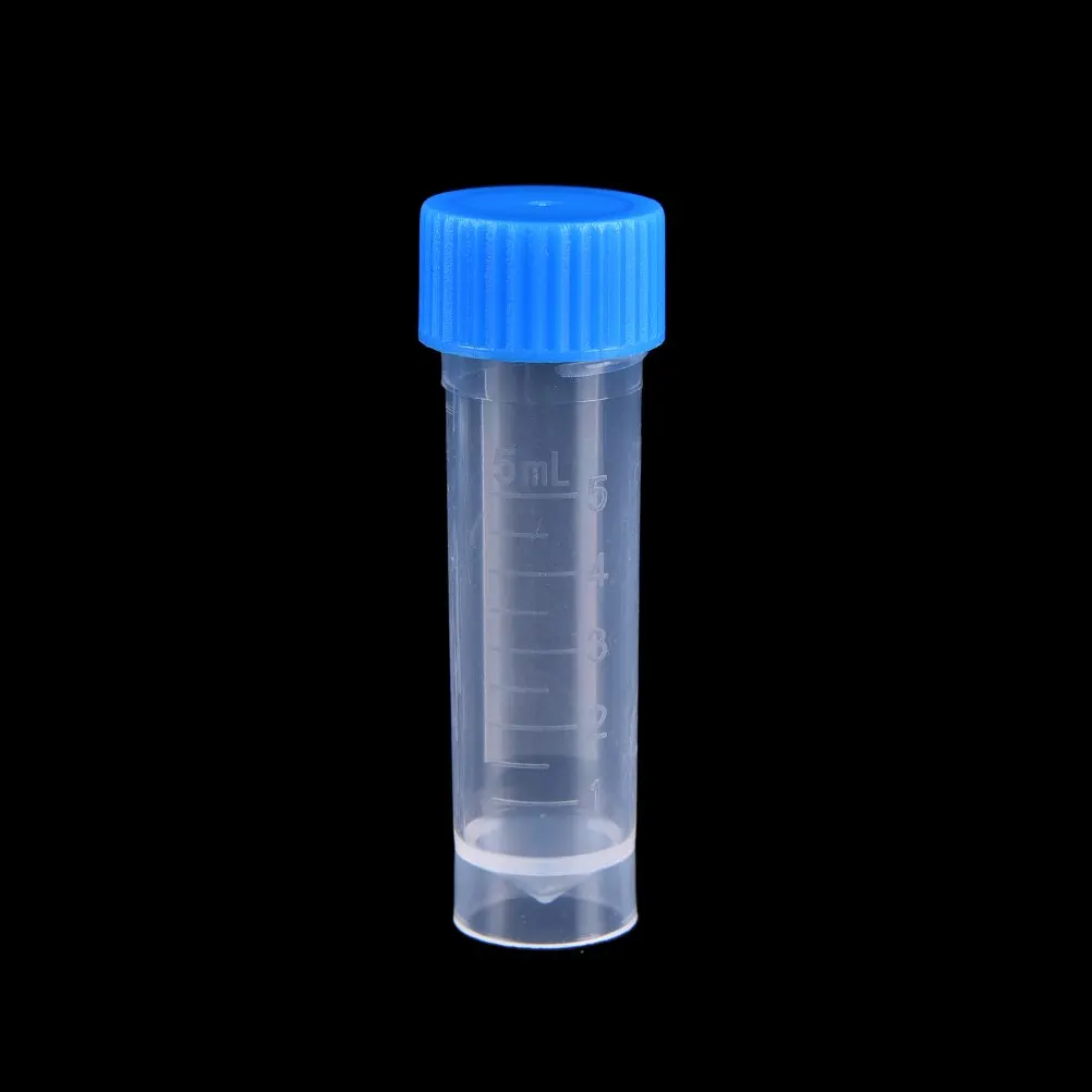

10PCS 5ml Chemistry Plastic Test Tubes Vials Seal Caps Pack Container for Office School Chemistry Supplies