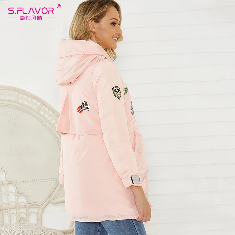 S. FLAVOR женская зимняя куртка-парка новинка 2019 теплая верхняя одежда на молнии с