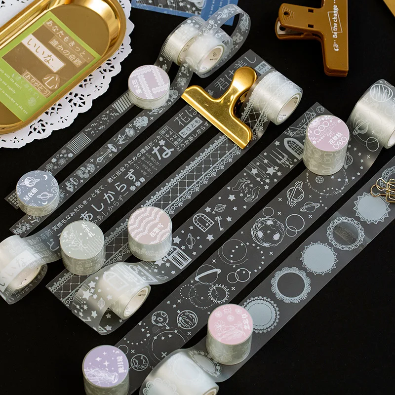 1 шт. PET кружевная прозрачная васи лента Цветочная сетка снежинка планета шаблон