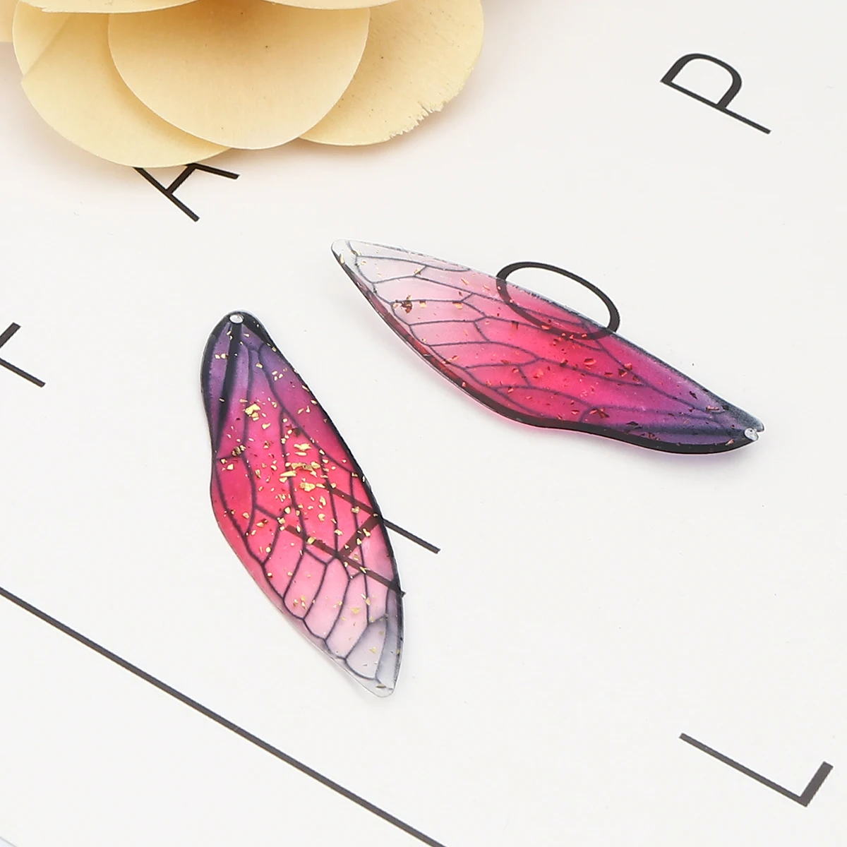 5 шт. каучуковые серьги-подвески с имитацией крыльев полуготовые ювелирные