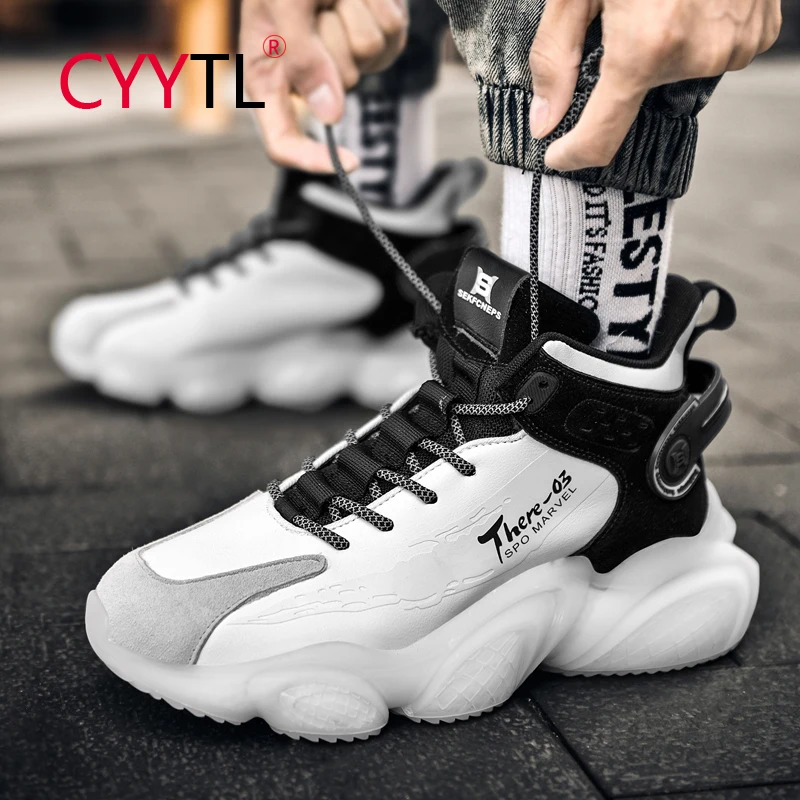 

CYYTL Men's Running Shoes High Top Basketball Sneakers Fashion Casual Tennis Sport Fitness Cross Non Slip Waterproof Trainers