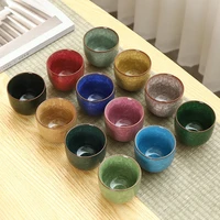 8 pack ice cracked tea cups chinese kung fu ceramic tea set wine cup portable multicolored cups home gift designer travel set