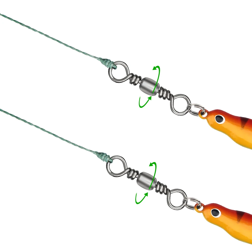 TIANNSII 50шт. Рыболовный бочонок Подшипник Катящийся Свивель Кольцо Из Нержавеющей Стали Рыболовные Крючки Приманки Соединитель.