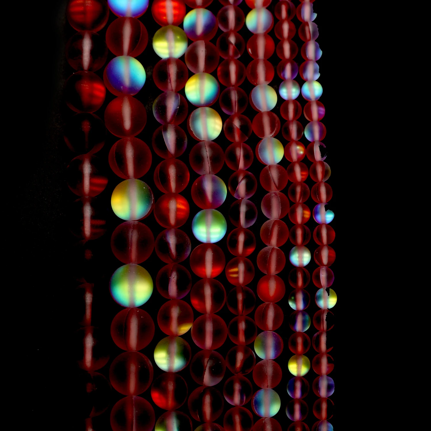 

Oameusa 6mm 8mm 10mm 12mm Frosted Red Moonstone Stone Agates Beads DIY Earrings Rings Necklace Charms For Women