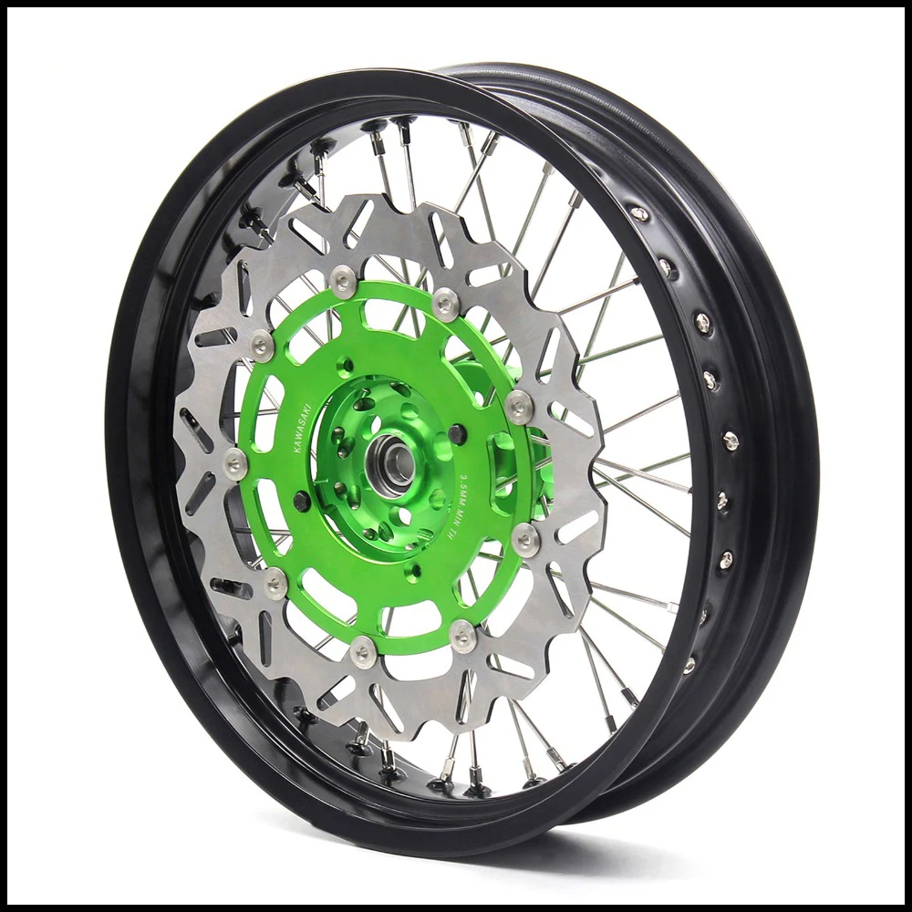 3 5/4 25 полный набор дисков Supermoto для KAWASAKI KX 250F 2006 2018 KX450F Supermotard Green Sprocket Hub|supermoto