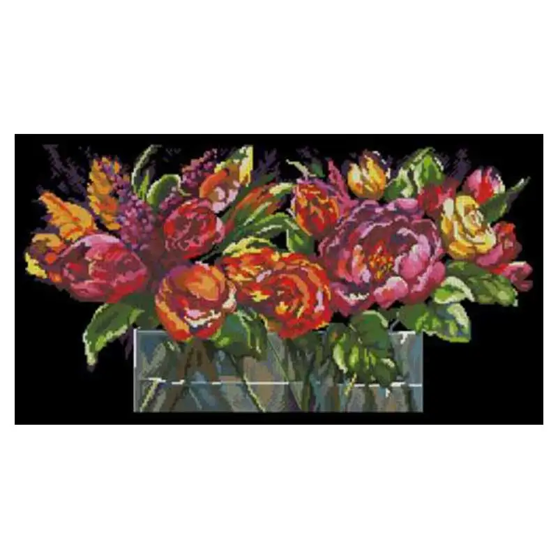 

Fresh flowers patterns Counted Cross Stitch 11CT 14CT DIY Chinese Cross Stitch Kits Embroidery Needlework Sets