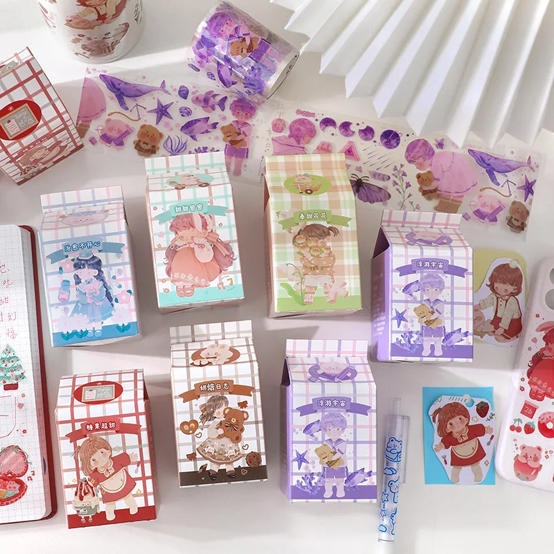 

10pcs/1lot Decorative Adhesive tapes Milk carton tape Scrapbooking DIY Paper Scrapbooking Stickers 3m